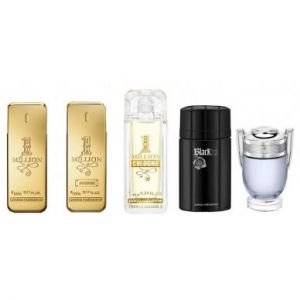 SET Paco Rabanne Travel Edition 1 Million, Intense, Cologne, Black XS, Invictus (M) edt 4x5ml + edt