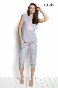 Esotiq Sailor 34221-90X, 34223-90X Szary piżama damska