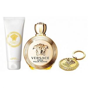 SET Versace Eros Pour Femme (W) edp 100ml + blo 100ml + brelok