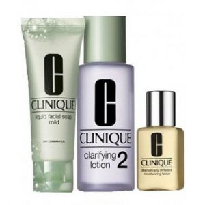 SET Clinique 3step Skin Care System2 (cera sucha/mieszana) (W) mydło do twarzy 50ml + krem złuszczaj